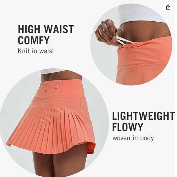 New tennis pickleball coral pleated skirt skort - Picture 4 of 9